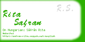 rita safran business card