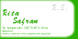 rita safran business card